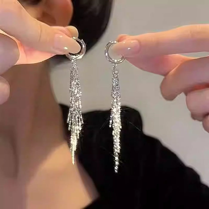 Wholesale Stylish Long Tassel Round Earrings