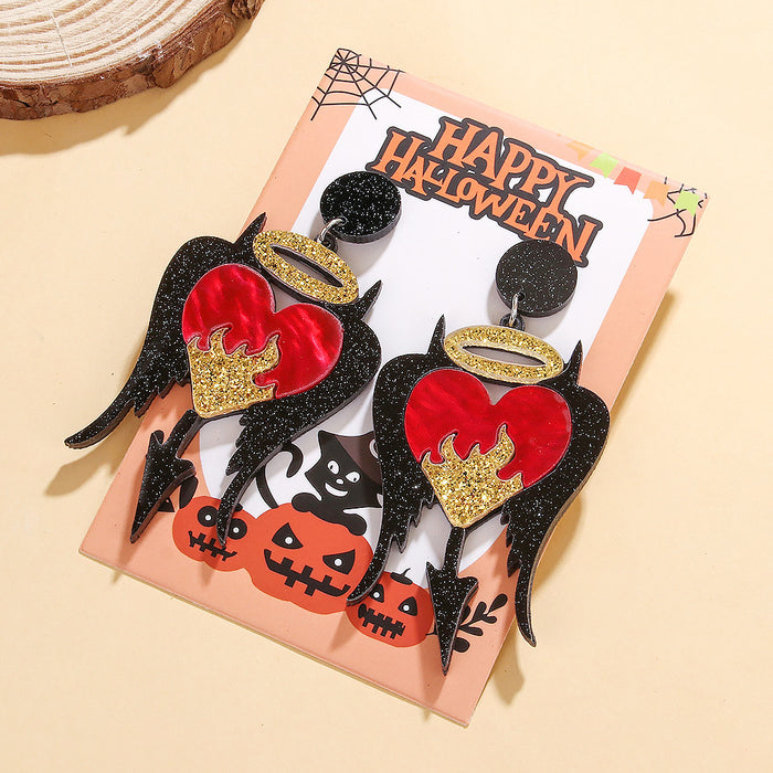 Wholesale  Acrylic Paint Earrings Ghost Personalized Long Earrings Holiday Earrings