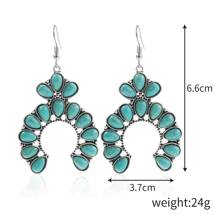 Wholesale Bohemian Retro Vintage Turquoise Earring Set