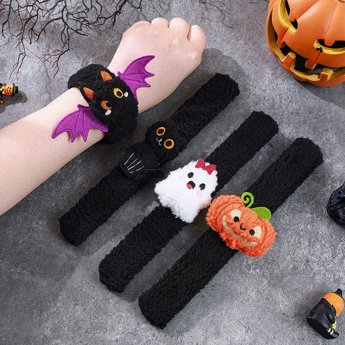Wholesale Snap Bracelets Plush Cloth Pumpkin Ghost Design Party Favors Gift Decorative Accents