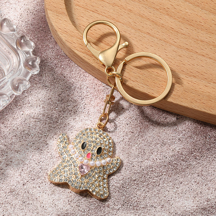 Wholesale Zinc Alloy Rhinestone  Keychain Pumpkin Ghost Design for Party Gift and Fashion Accessory