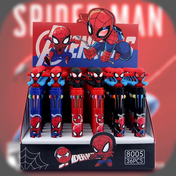 Wholesale 36pcs Halloween Soft Rubber Grip 10-Color Ballpoint Pen Set Cartoon Design