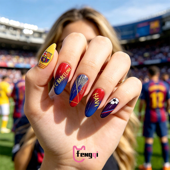 Wholesale 3pcs World Cup Stylish European American Fake Nails Party Nail Art Accessory