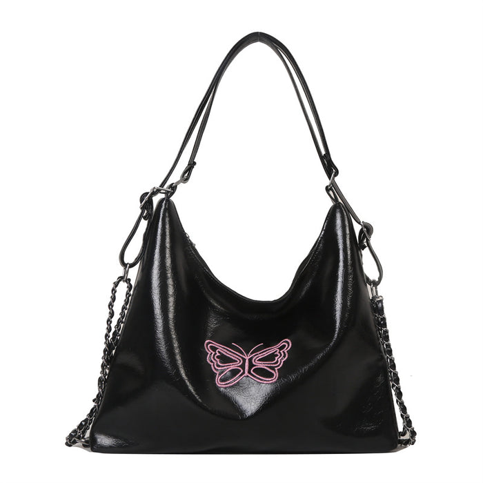 Wholesale PU Casual Soft Surface Large Capacity Female Embroidered Butterfly Shoulder Bucket Bag JDC-SD-Shens026