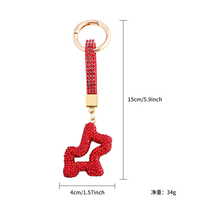 Wholesale Diamond Rope Round Buckle Clay Puppy Keychain