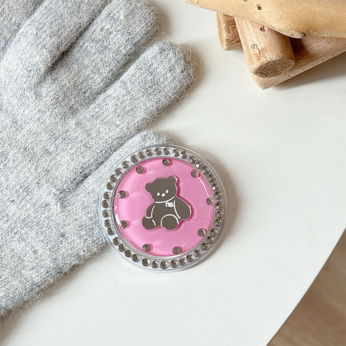 Wholesale Bear-Shaped Mirror Phone Holder with Rhinestones