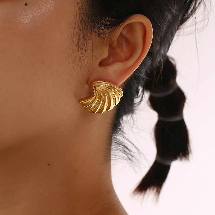 Wholesale Non fading titanium steel earrings with simple and cool style, stainless steel texture earrings