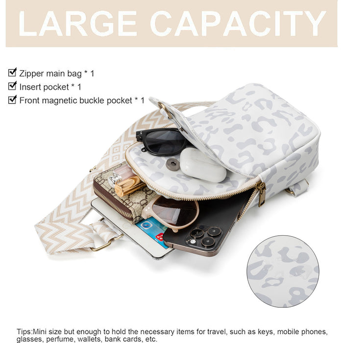 Wholesale Leopard print crossbody bag for women chest retro print waist bag shoulder bag