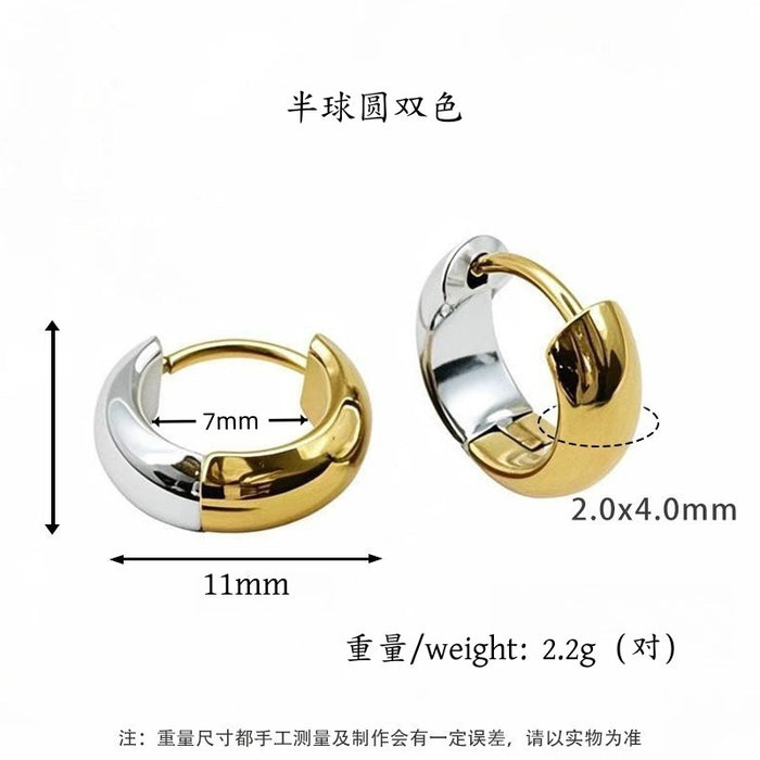 Wholesale Geometric earrings with ear loops, niche and high-end, non fading titanium steel earrings