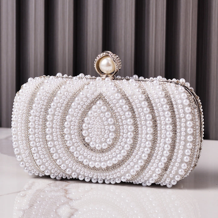 Wholesale Pearl Women's Wedding Bag Vintage White Cheongsam Clutch Bag JDC-HB-YX010