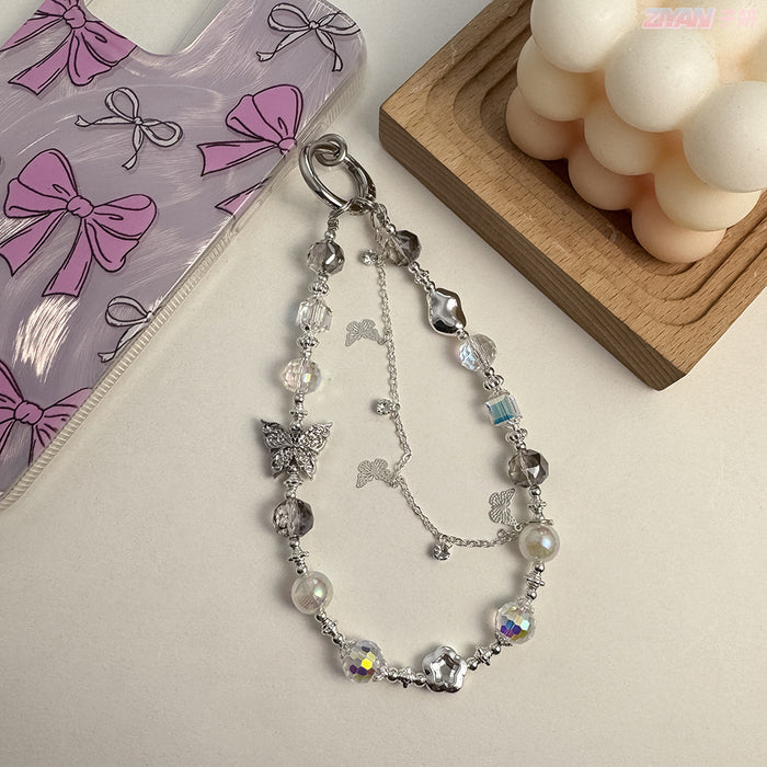 Wholesale Alloy Bow Beads Ins Cyber Celebrity Crystal Beads Case Keychain Pendant