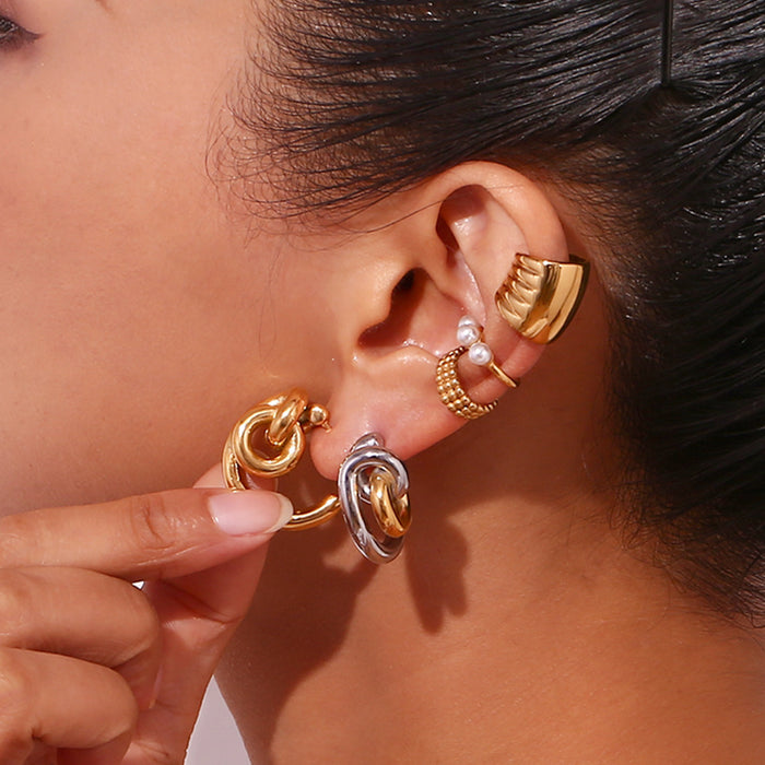 Boucles d'oreilles en acier inoxydable plaqué or 18 carats, cœur géométrique irrégulier, vente en gros, JDC-ES-MengJ008
