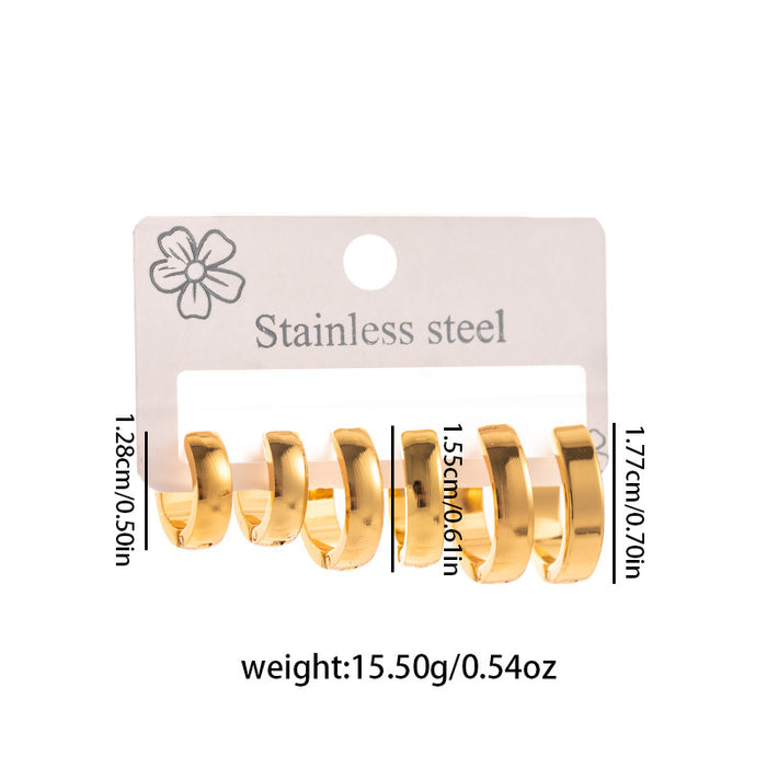 Wholesale Stainless Steel Flower Heart Hoop Earrings Set