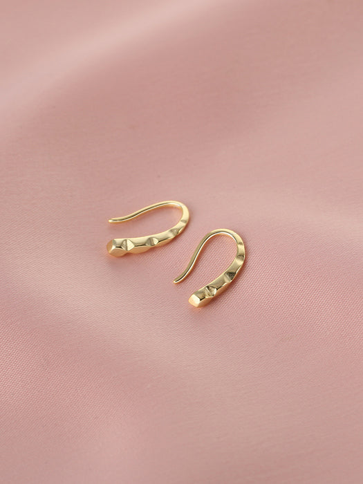 Wholesale 925 Sterling Silver Cut Ear Hook Women's Fashionable Simple Earrings Distinctive Ear Accessories