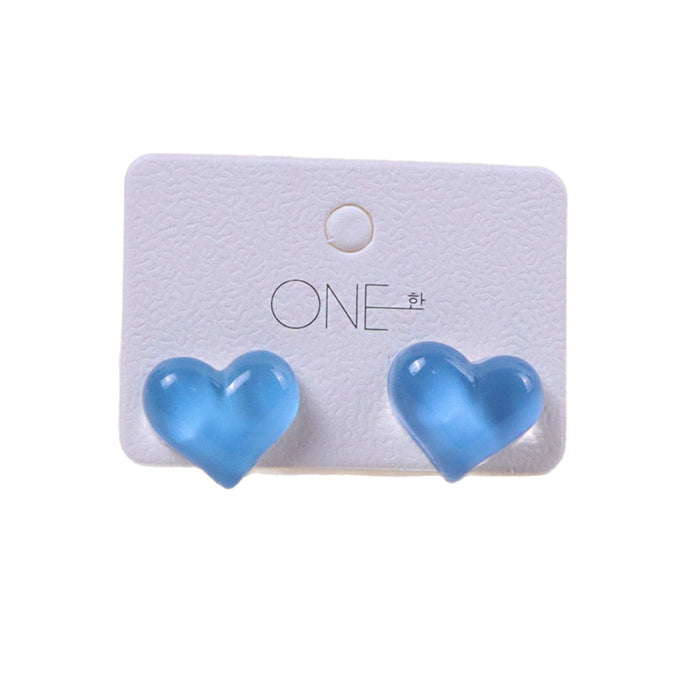 Wholesale Cute peach heart chubby and colorful earrings, simple and versatile, niche design, high-end wholesale
