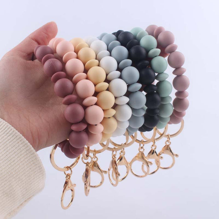 Wholesale silicone beads spacer beads bracelet beaded wrist keychain pendant