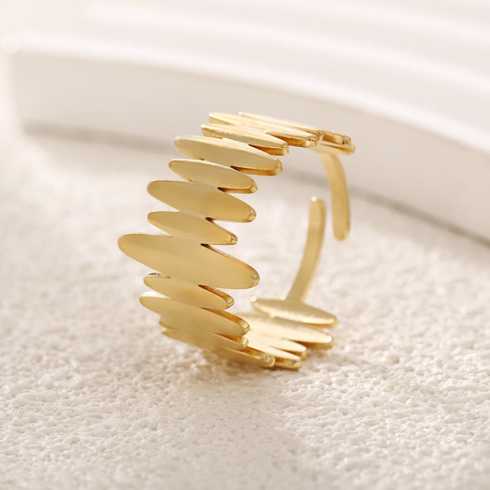 Wholesale Stainless steel ring, women's simple and fashionable arrangement, open mouth jewelry