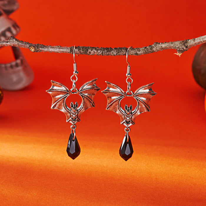 Wholesale  earrings bat blood drop earrings exaggerated gothic festival bat earrings retro earrings
