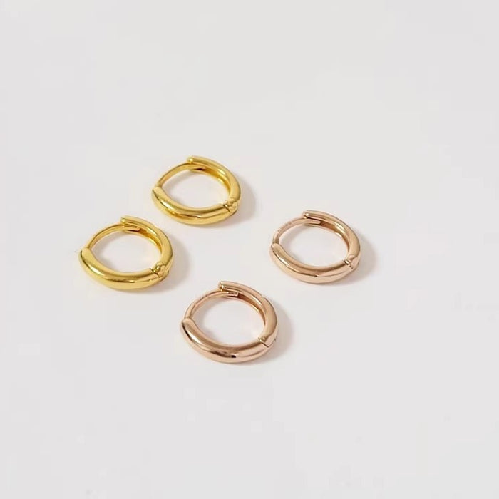 Wholesale Simple and fashionable smooth plain ring earrings, niche, high-end, versatile, geometric circles