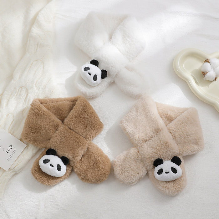 Wholesale Children's Scarf Autumn and Winter Cute Cartoon Baby's Scarf Plush Warm Soft and Comfortable Thickened Fashionable Neck Cover