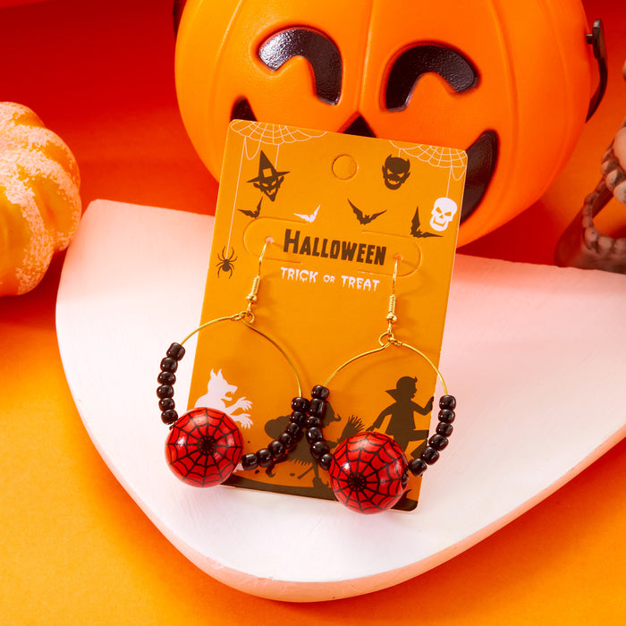 Wholesale Versatill Pumpkin Ghost Crystal Rice Bead Earrings for Women