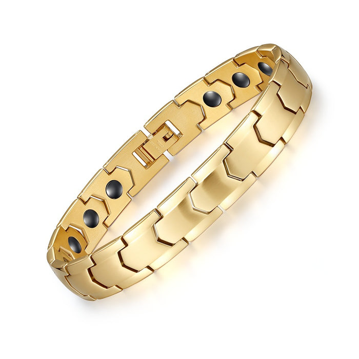 Wholesale Simple stainless steel gold-plated high-end magnetic titanium steel bracelet