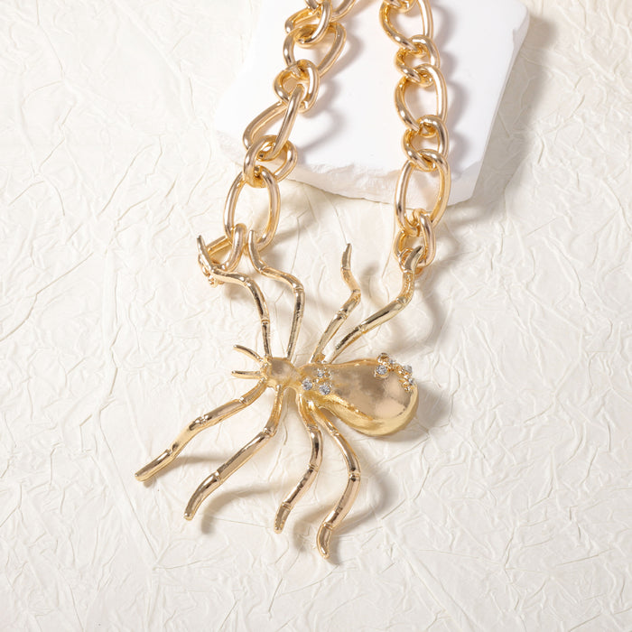 Wholesale alloy spider pendant chain necklace versatile simple fashion