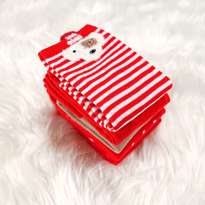 Wholesale  Christmas socks Red Bear socks women' s mid-calf length socks cute autumn and winter cartoon Christmas socks