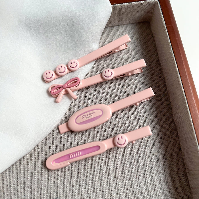 Wholesale Smiling face hair clip, broken hair, forehead bangs, no trace clip, cute hair accessories