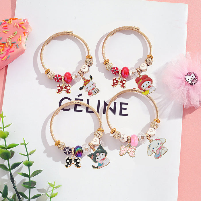 Wholesale Cute Stainless Steel Cartoon Bangle for Women Everyday Wear Fashion Accessory