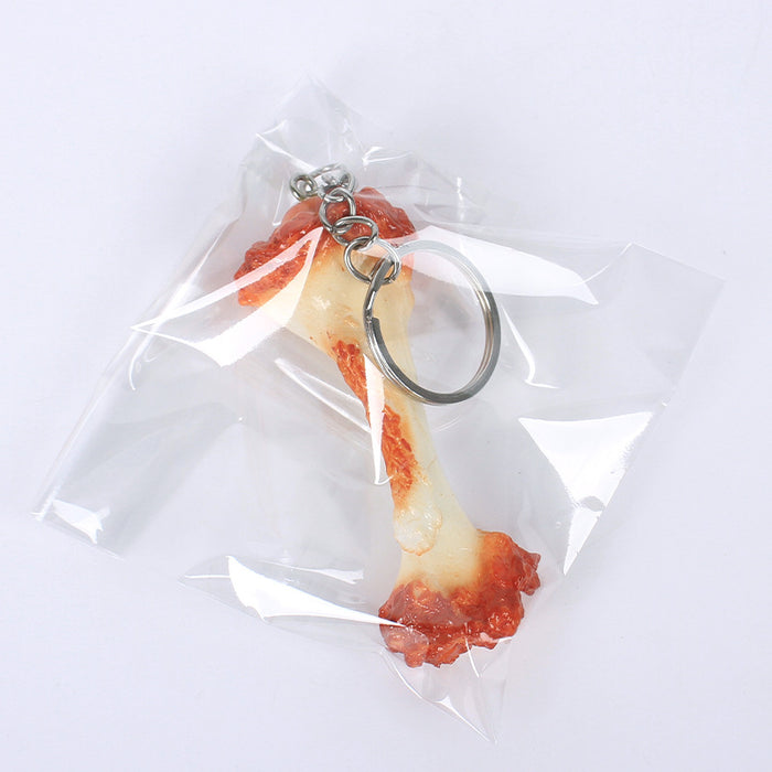 Wholesale Novelty PVC Chicken Bone Keychain Bag Charm For Backpack Purse And Car Key MOQ≥3