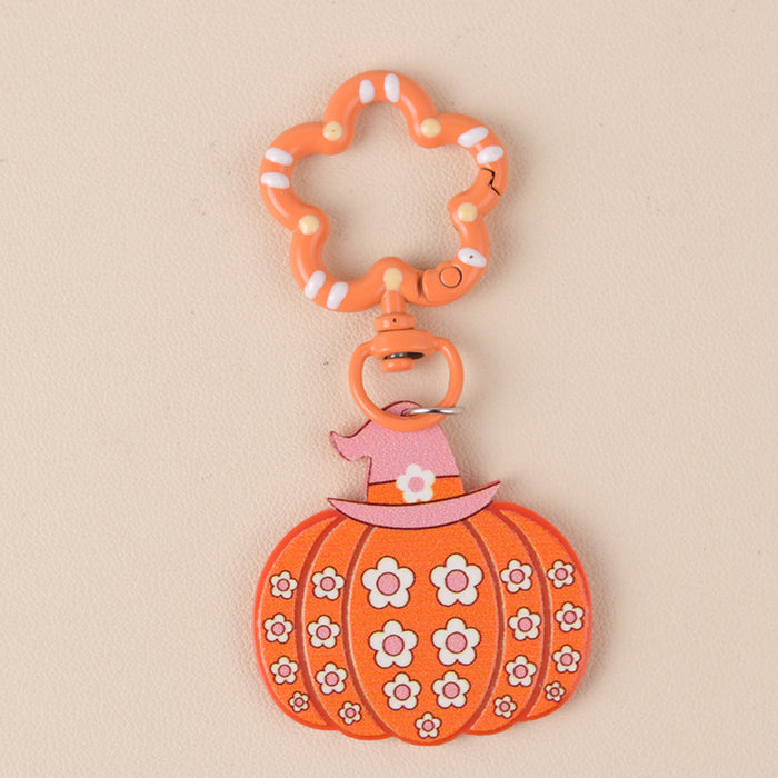 Wholesale Acrylic Fun Keychain  Series Cartoon Funny Pumpkin Ghost European and American Hanging Ornaments