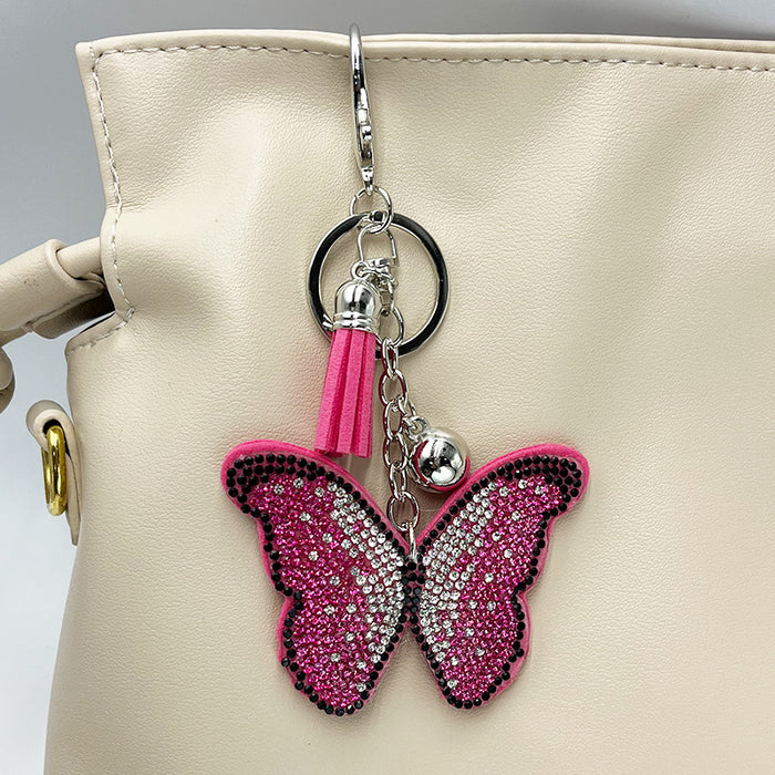Wholesale Rhinestone-Embellished Butterfly Keychain