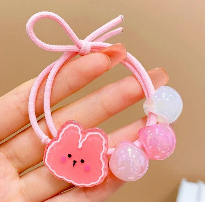 Wholesale Children's Hair Rope Cartoon Hair Rope Bear Hair Tie Cute Rubber Tendon Girls' Pony Tail Headwear Little Girls' Hair Ring Hair Accessories