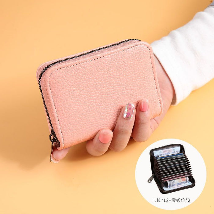 Wholesale Black PU Zip Card Case - Slim Multi-Slot Daily Matching Chic Fashion Accessory Gift for Women