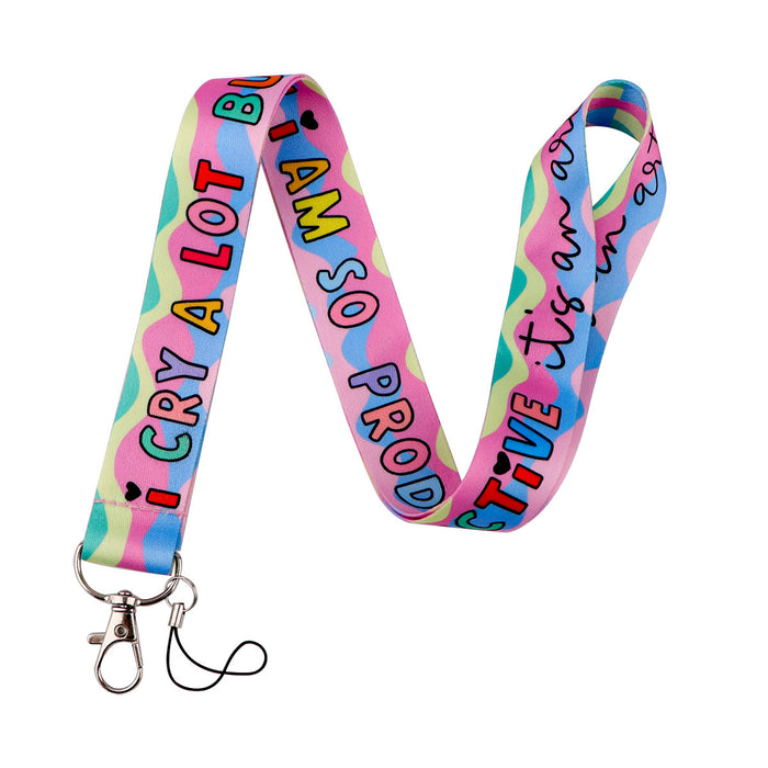 Wholesale Heart-shaped work ID card holder with phone lanyard Keychain and sliding hard case