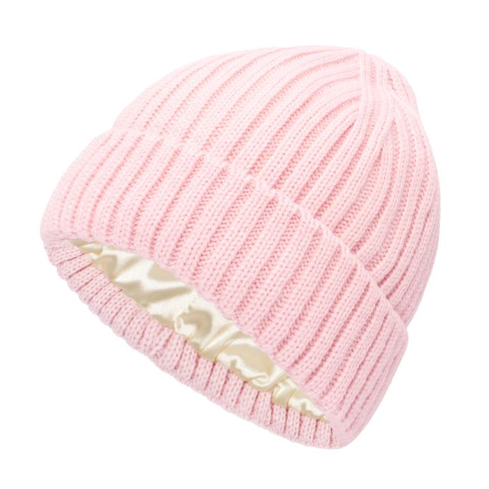 Wholesale Autumn and Winter Trendy Hats for Women,  New Satin Warm Woolen Hats for Men and Women,  Family Pullover Knitted Hats