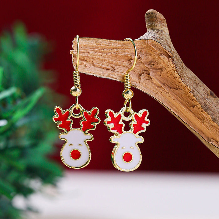 Wholesale Christmas  snowflake earrings,  candy cane bell elk earrings,  Christmas hat earrings