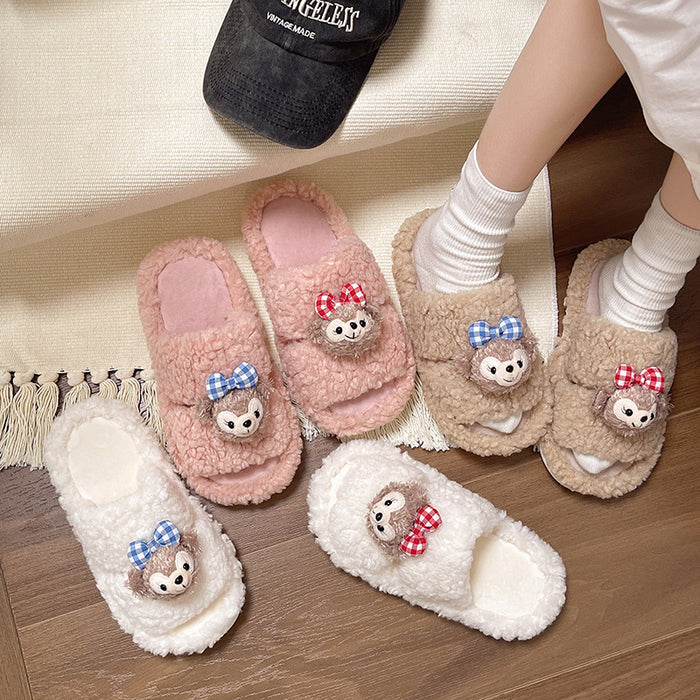 Wholesale Cute Cartoon Plush Warm Home Indoor Cotton Slippers JDC-SP-Lians009