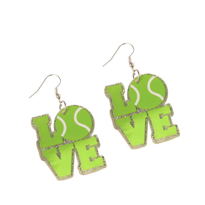 Wholesale Basketball, volleyball, creative earrings, party decorations, acrylic