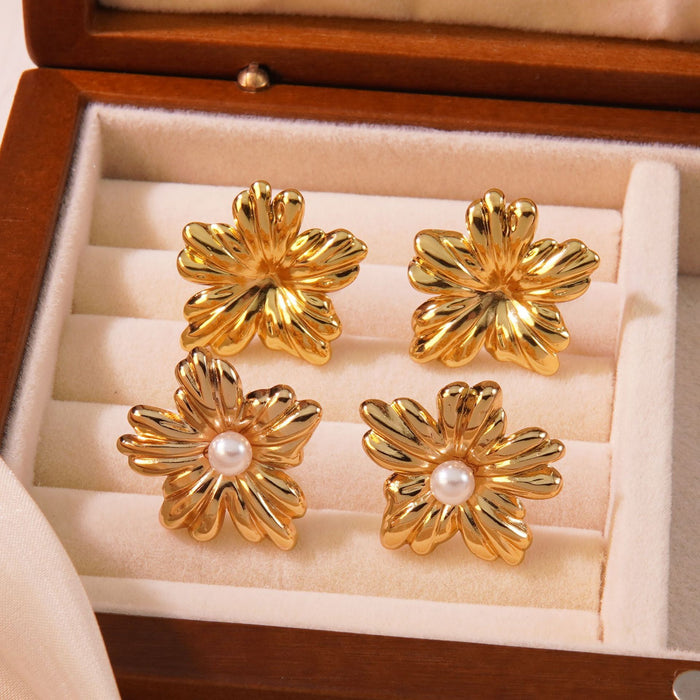 Wholesale Irregular Three-dimensional Flower Earrings JDC-ES-JW008