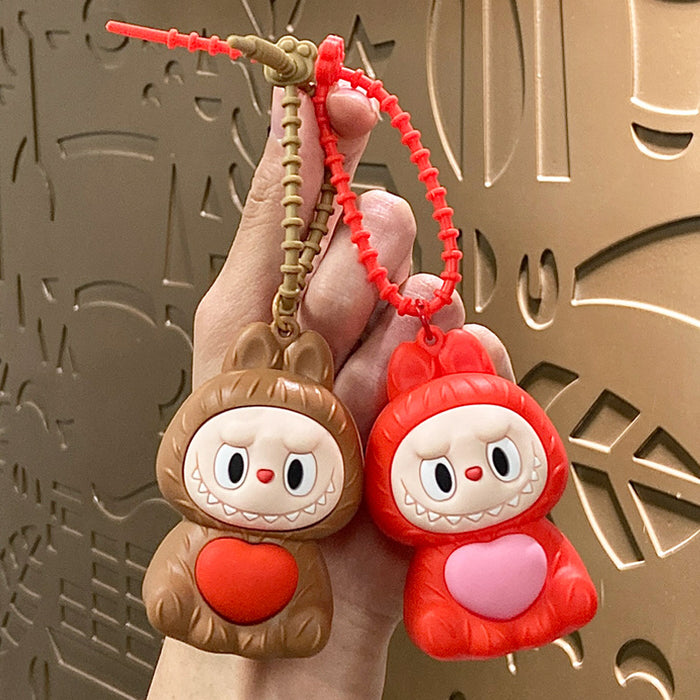 Wholesale Plush plush cloth love key chain schoolbag car key chain
