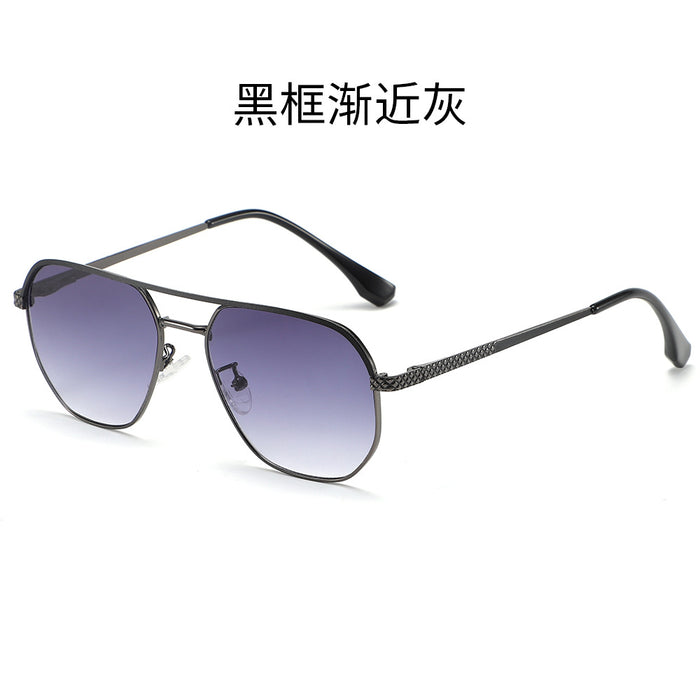 Wholesale New anti blue light sunglasses with high-end feel, multi-color double beam sunglasses, fashionable metal optical frame