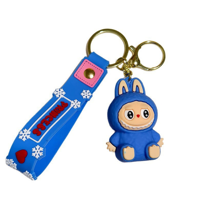 Wholesale Sitting Keychain Little Sheep Cute Three-Dimensional Soft Plastic Doll Small Gift Backpack Pendant