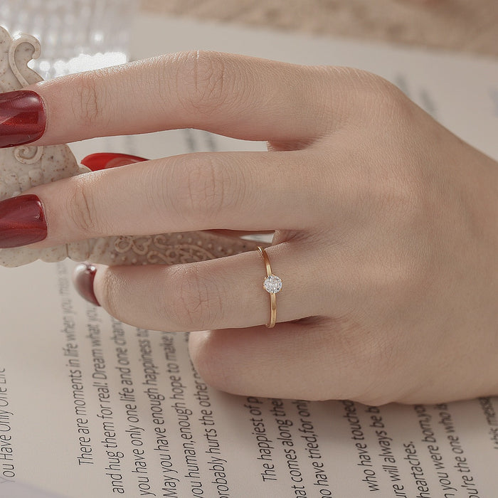 Wholesale Open zircon ring does not fade titanium steel ring popular hand jewelry for women