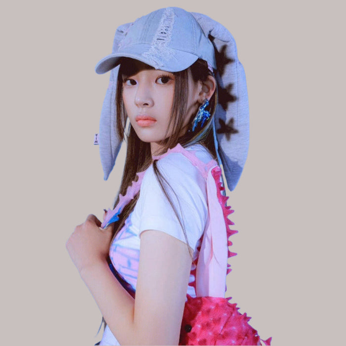 Wholesale Rabbit Ear Hat Denim Washed  e Dance Baseball Hip-hop  sunshade Hat