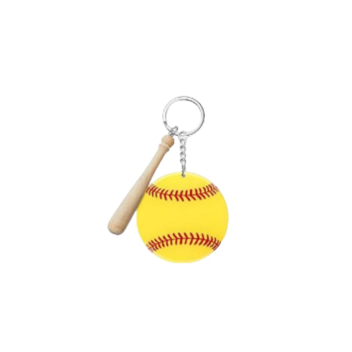 Wholesale Baseball Keychain Blank DIY Kit Wooden Stick Keychain Pendant Accessories