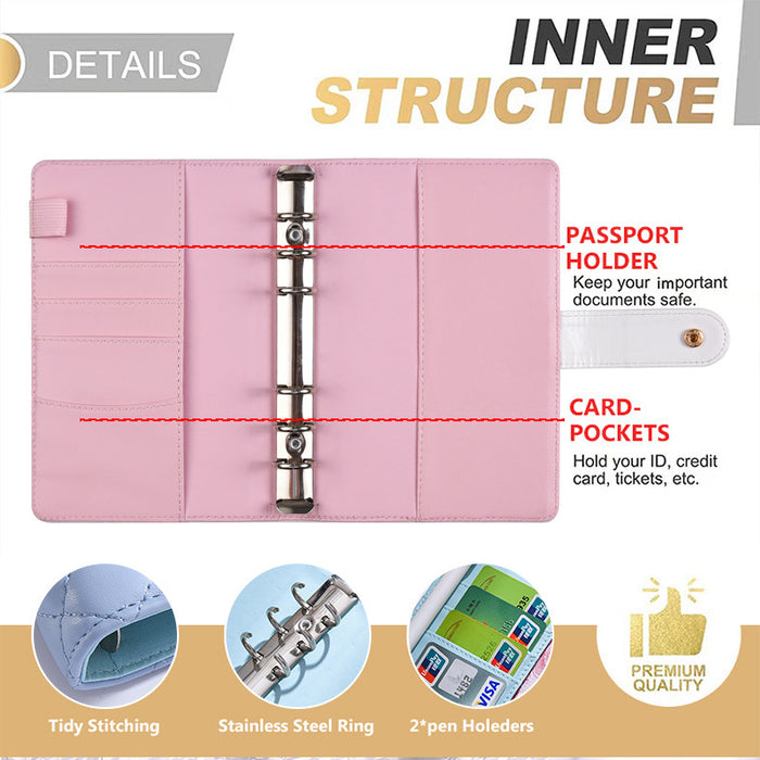 Wholesale Macaron Pu Leather Loose-Leaf Accounting Notebook Creative Cash Budget Financial Planning Notebook