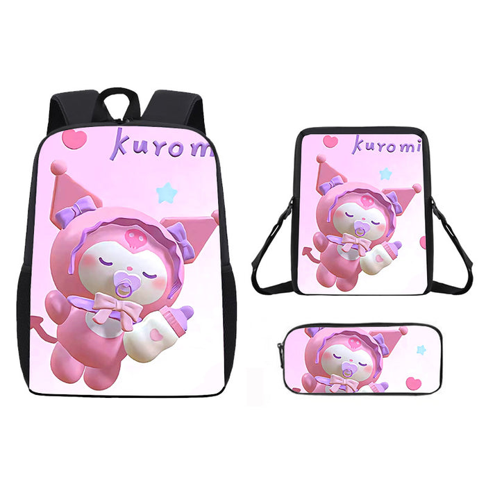 Wholesale Backpack Satchel Pencil Case Three-piece Student Schoolbag