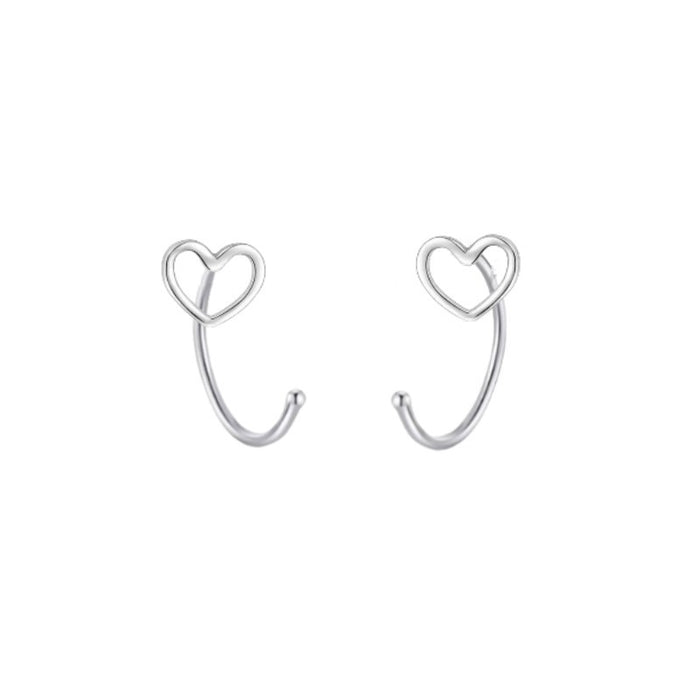 Wholesale Foot silver hollow ear hook with niche design, pure silver earrings, earring studs, jewelry